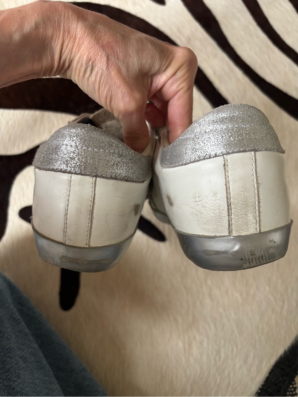 Golden Goose White Sneakers with Silver Star - Picture 3 of 12